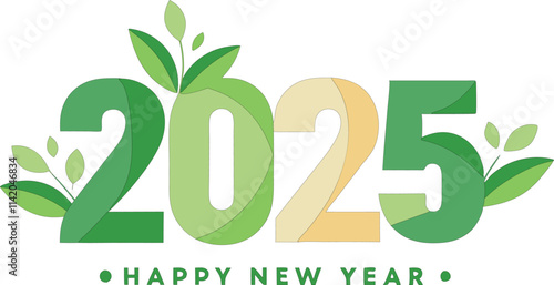  happy new year 2025 graphic with nature