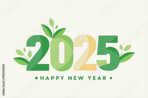 happy new year 2025 graphic with nature