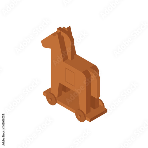 Trojan horse isolated - Wooden horse.