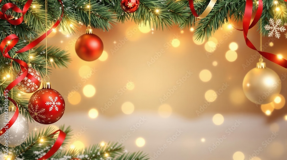 Fototapeta premium Christmas background with baubles 