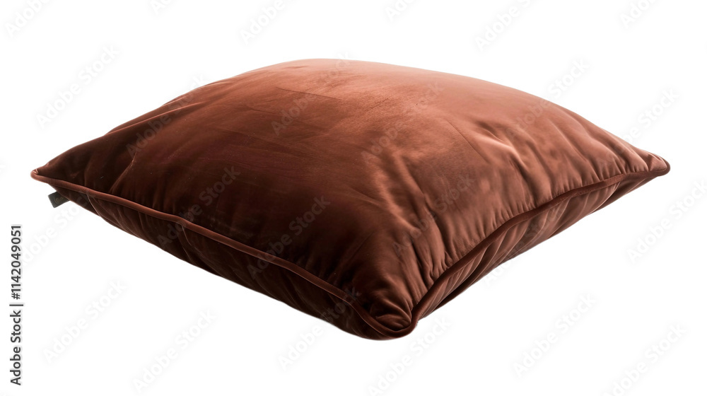 Obraz premium Chocolate Velvet Pillow on transparent background PNG.