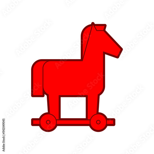 Red Trojan horse virus isolated. Vector illustration