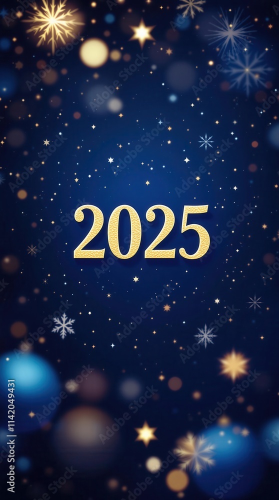 New Year background with snowflakes and stars New Year background with snowflakes and stars
