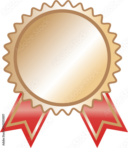 gold medal with ribbon