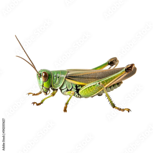 Wallpaper Mural Isolated Grasshopper on a Green Background for Nature-themed Projects on Transparent Background Torontodigital.ca