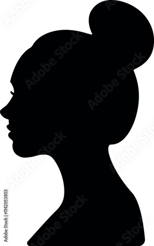 Elegant Woman Silhouette with Bun Hairstyle