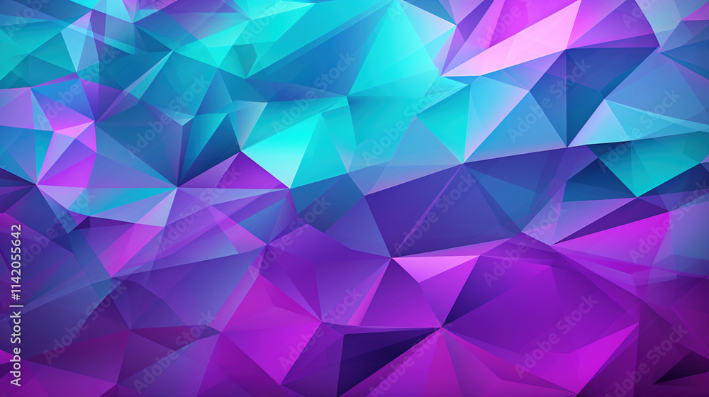 Abstract Low Poly Background, Teal Purple Geometric Design Abstract Low Poly Background, Teal Purple Geometric Design