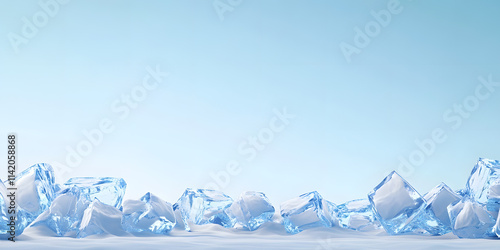 Icy Blue Cubes: A Refreshing Winter Wonderland photo