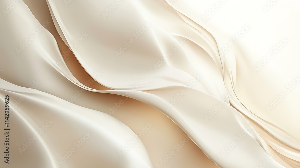 Elegant Cream Colored Silk Draped Fabric Waves Elegant Cream Colored Silk Draped Fabric Waves