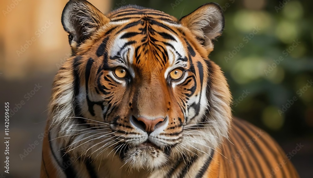 Obraz premium Majestic Tiger Gazing Portrait Intense Stare Wildlife Photography