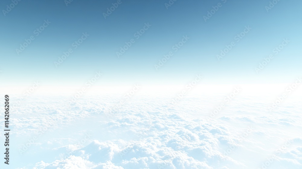 Fototapeta premium Expansive Sky and Soft Clouds Over a Bright Horizon at Daytime