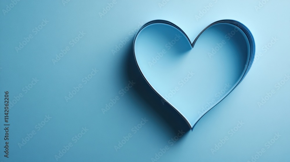 a heart shaped paper cut out on a blue background a heart shaped paper cut out on a blue background
