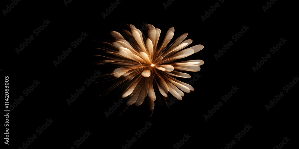 Golden Fireworks Burst at Night Golden Fireworks Burst at Night
