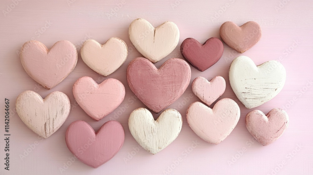 Fototapeta premium a group of hearts are arranged in a row