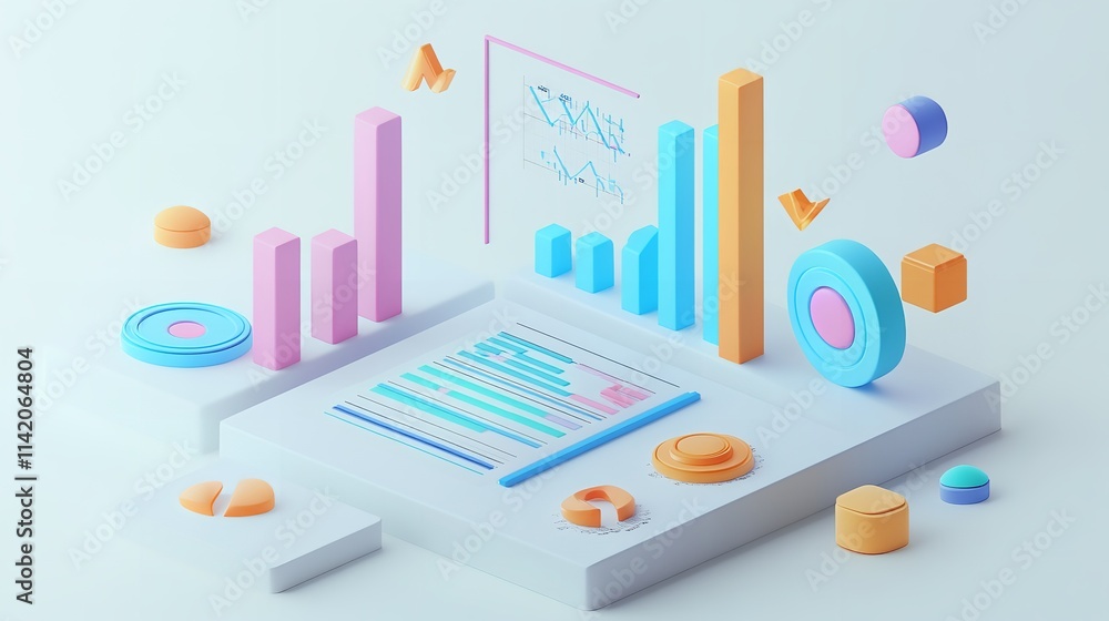 3D Representation of Financial Data Analytics with Charts and Graphs 3D Representation of Financial Data Analytics with Charts and Graphs