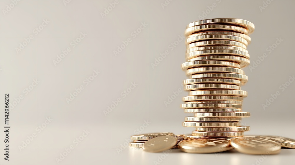 3D Stack of Coins Representing Cryptocurrency Trends and Market Dynamics 3D Stack of Coins Representing Cryptocurrency Trends and Market Dynamics