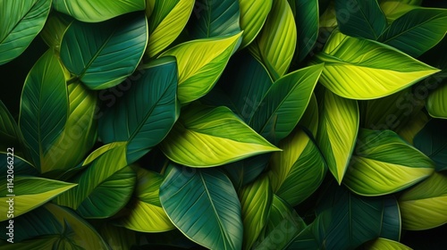 Wallpaper Mural Green Leaves Background Texture Torontodigital.ca