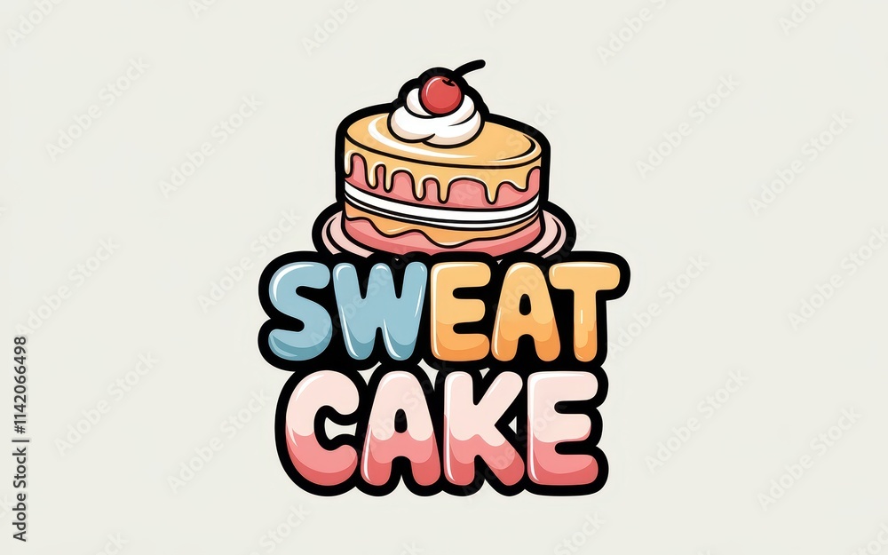 Sweet Cake Logo Featuring Delicious Layered Cake Sweet Cake Logo Featuring Delicious Layered Cake