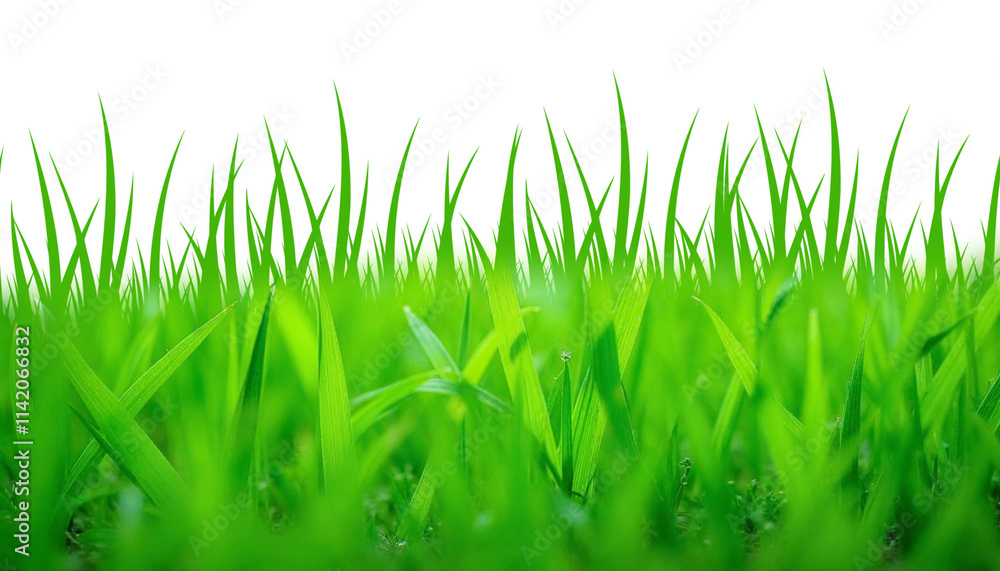 Obraz premium green grass field isolated on transparent background, png, green grass isolated on white,