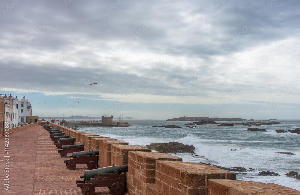 Fototapeta premium Canon of the historic fortress of the city of Essaouira in Morocco