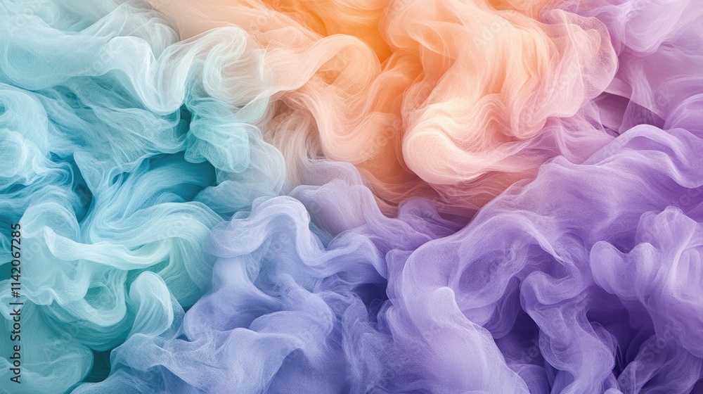 Colorful Swirling Smoke Abstract Art in Soft Pastel Shades Colorful Swirling Smoke Abstract Art in Soft Pastel Shades