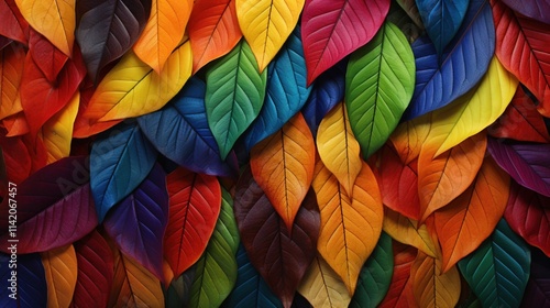 Wallpaper Mural Vibrant Rainbow Colored Leaves Background Torontodigital.ca