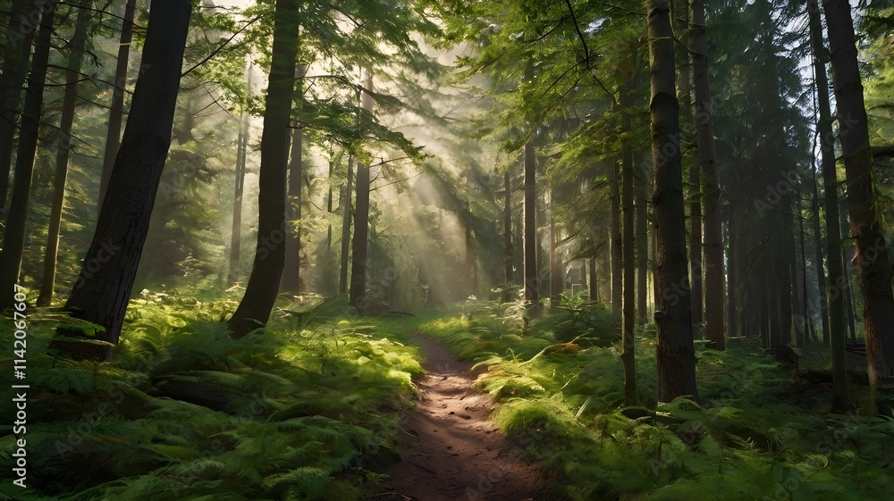 A beautiful forest landscape, forest wallpaper A beautiful forest landscape, forest wallpaper