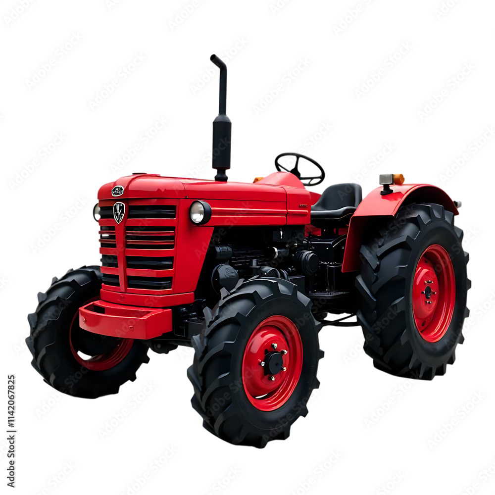 Obraz premium Red and yellow Black truck tor and bulldozer png image isolated on white background 