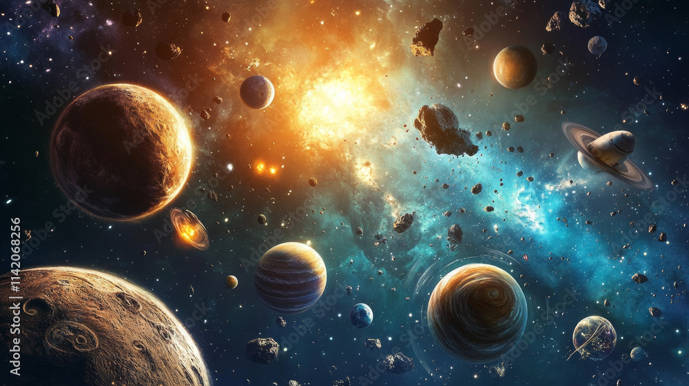 Ui level map for galaxy space game vector cartoon. Fantasy background with rocket to play mobile videogame. Online cosmos adventure on spaceship flying to asteroid system for cosmic app interface. Ui level map for galaxy space game vector cartoon. Fantasy background with rocket to play mobile videogame. Online cosmos adventure on spaceship flying to asteroid system for cosmic app interface.
