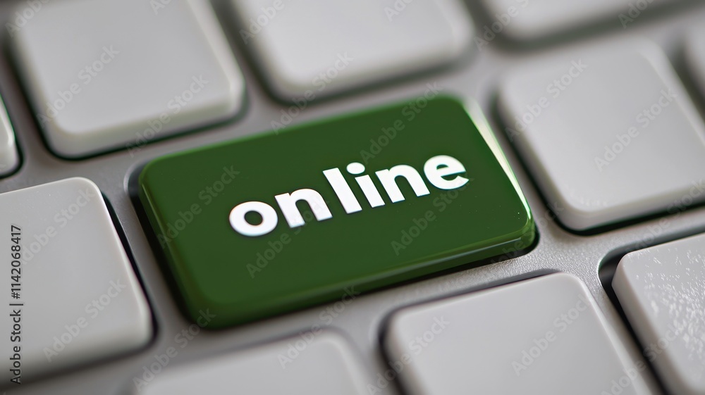 Green Online Key on Keyboard Internet Connectivity Green Online Key on Keyboard Internet Connectivity