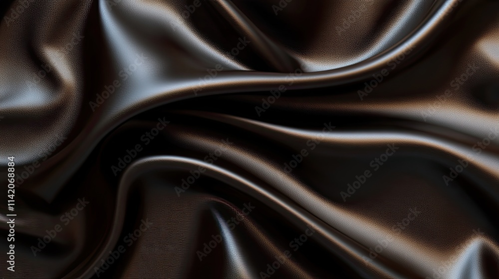 Fototapeta premium Smooth Dark Fabric Texture with Elegant Waves and Subtle Sheen