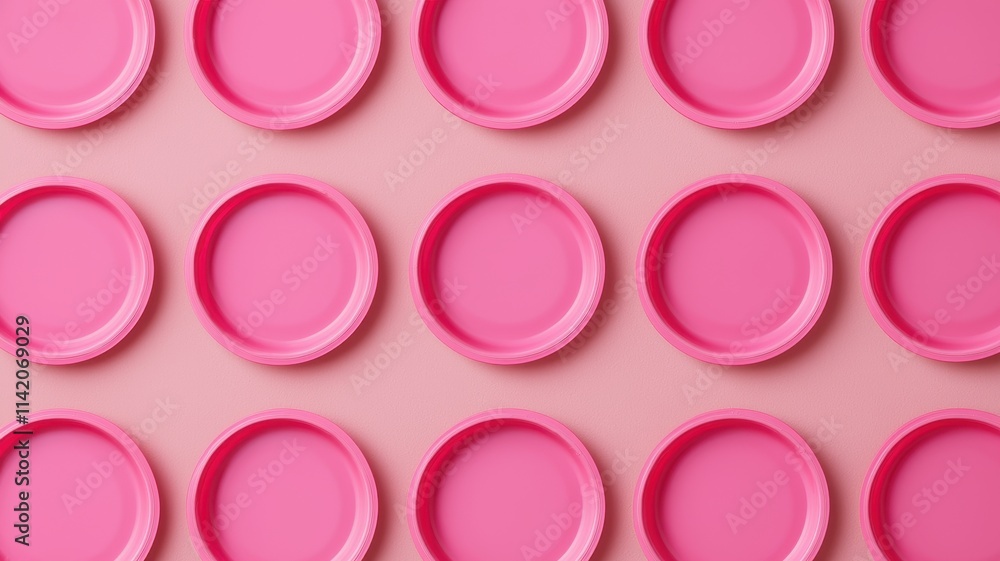 Pink Plates Pattern Minimalist Design Background Pink Plates Pattern Minimalist Design Background