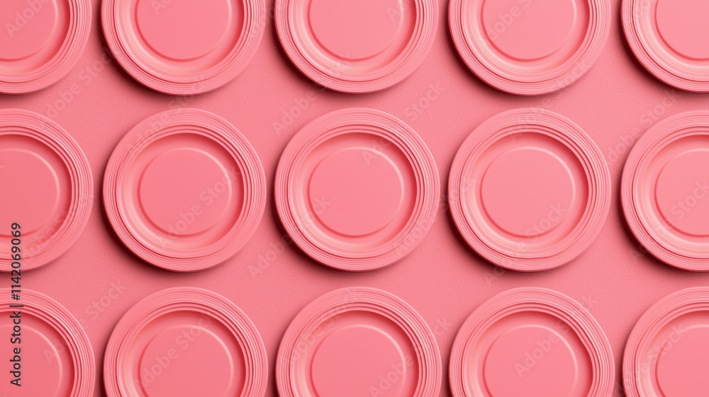 Pink Plates Pattern Minimalist Design Background Pink Plates Pattern Minimalist Design Background