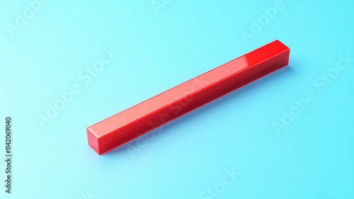 Red Bar on Blue Minimalist Background