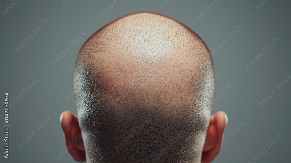 Naklejka premium Male Pattern Baldness Close up of Thinning Hair