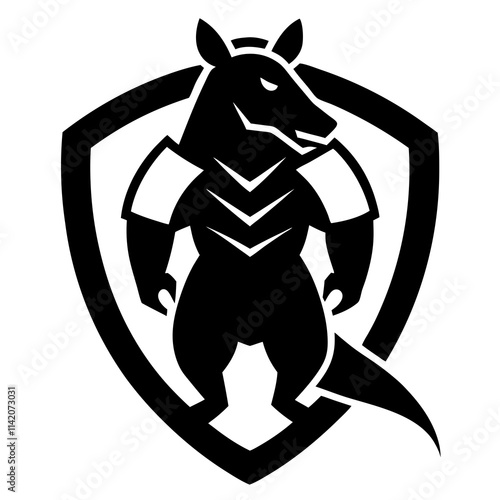 Armadillo Shield Defender esport mascot design vector silhouette