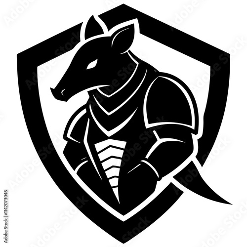 Armadillo Shield Defender esport mascot design vector silhouette