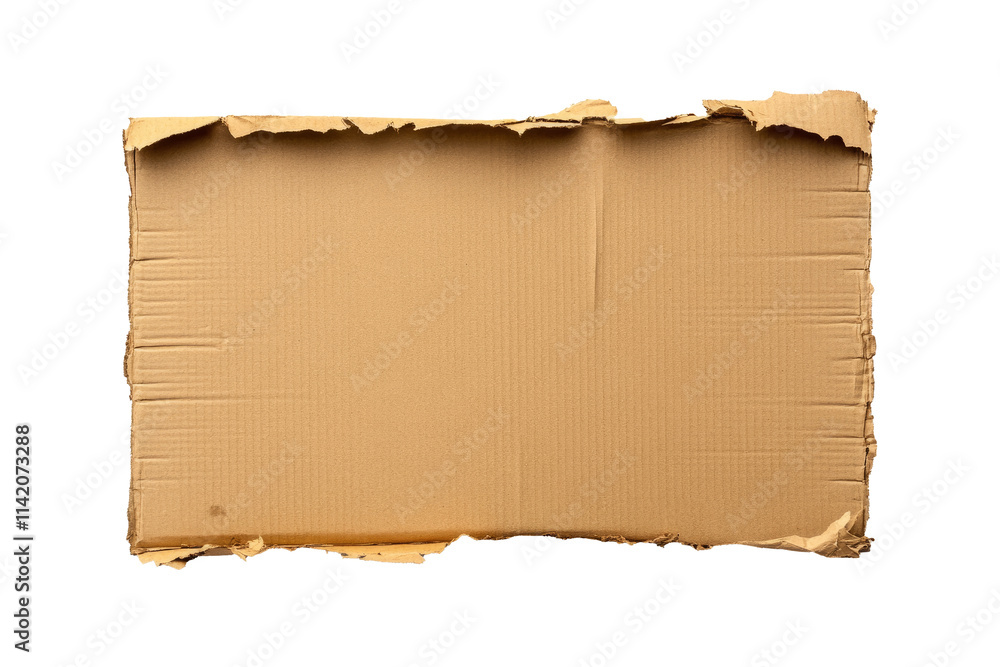 Fototapeta premium Brown ripped paper with rough, torn edges and a weathered appearance. Ideal for vintage-inspired design and craft applications.