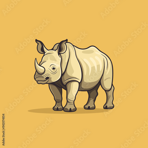 Rhinoceros cute simple illustration