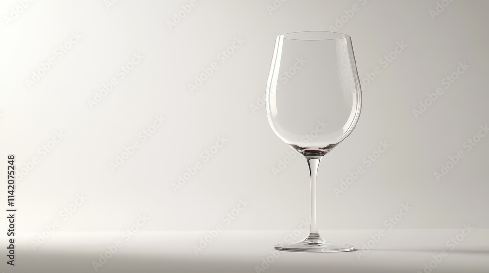 Elegant Empty Wine Glass on Minimalist Background Elegant Empty Wine Glass on Minimalist Background