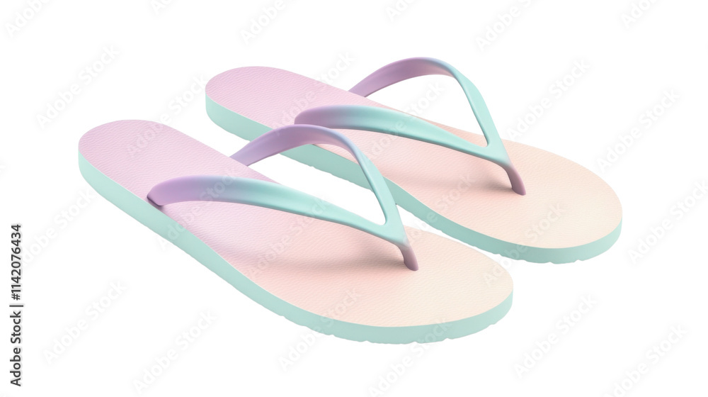 Colorful flip-flops, transparent background Colorful flip-flops, transparent background