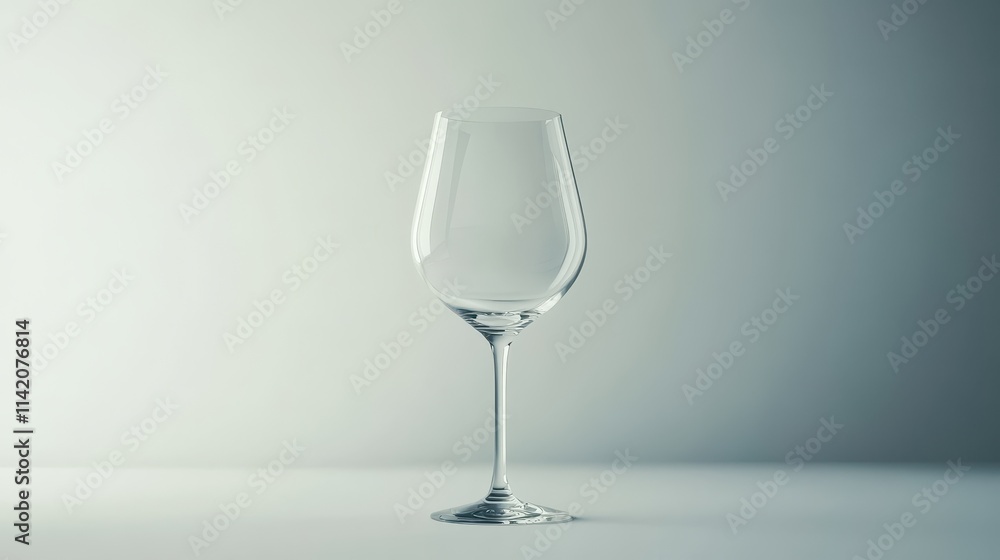 Elegant Empty Wine Glass on Minimalist Background Elegant Empty Wine Glass on Minimalist Background
