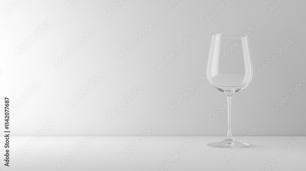Minimalistic Modern Wine Glass on Empty Background Minimalistic Modern Wine Glass on Empty Background