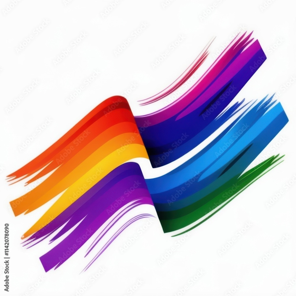 Fototapeta premium a rainbow flag with a white background and a white background