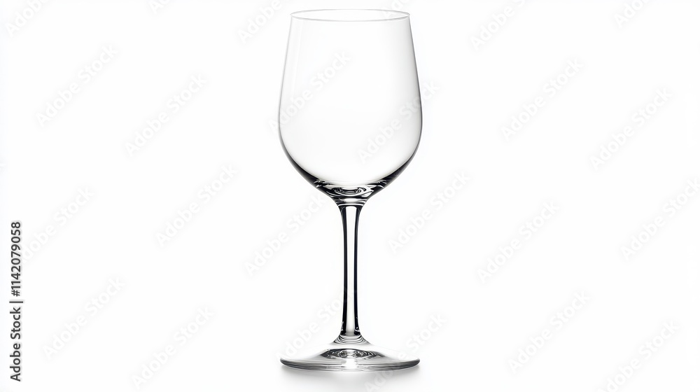 Modern Sleek Empty Wine Glass on White Background Modern Sleek Empty Wine Glass on White Background