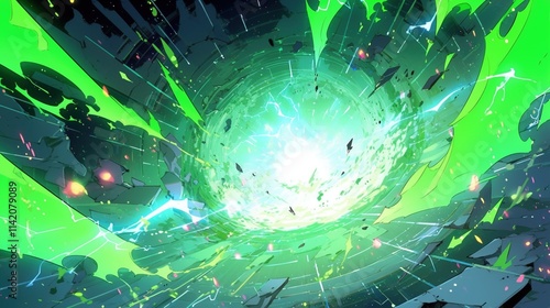Abstract Green Energy Explosion