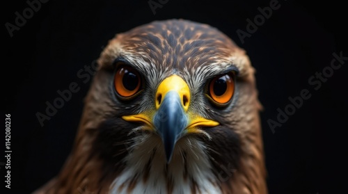 Hawk with Sharp Amber Eyes