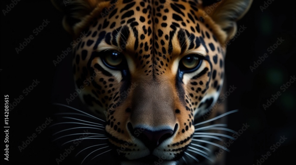 Naklejka premium Majestic Leopard with Intense Eyes
