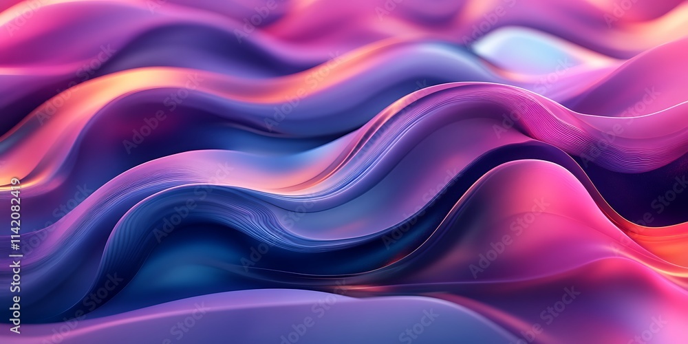 Fototapeta premium Abstract colorful wavy background with vibrant purple, pink, and blue hues.