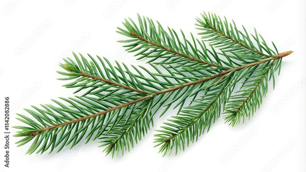 A simple hand-drawn spruce branch, perfect for festive textile and paper designs. A simple hand-drawn spruce branch, perfect for festive textile and paper designs.
